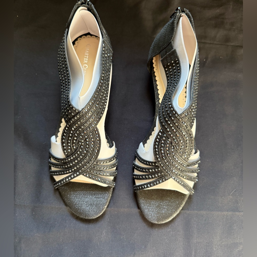 CHARTER CLUB Ginifur Wedge Sandals Color: Black Size: 10W-NEW!